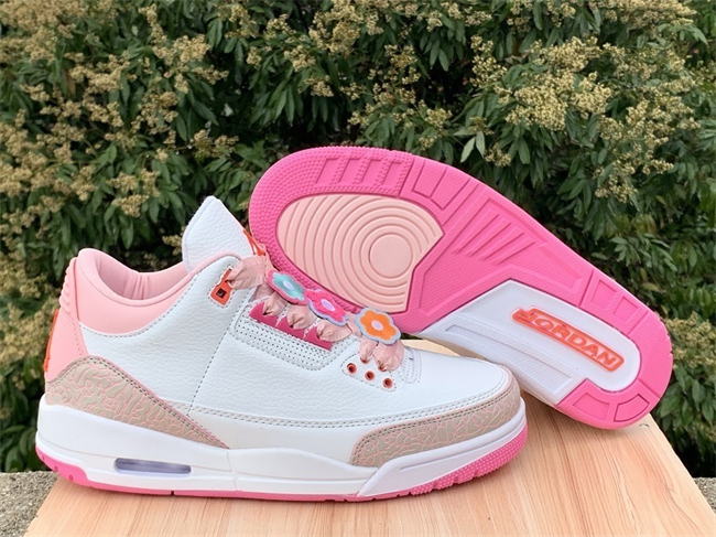 Men's Running weapon Air Jordan 3 White/Pink Shoes 0140